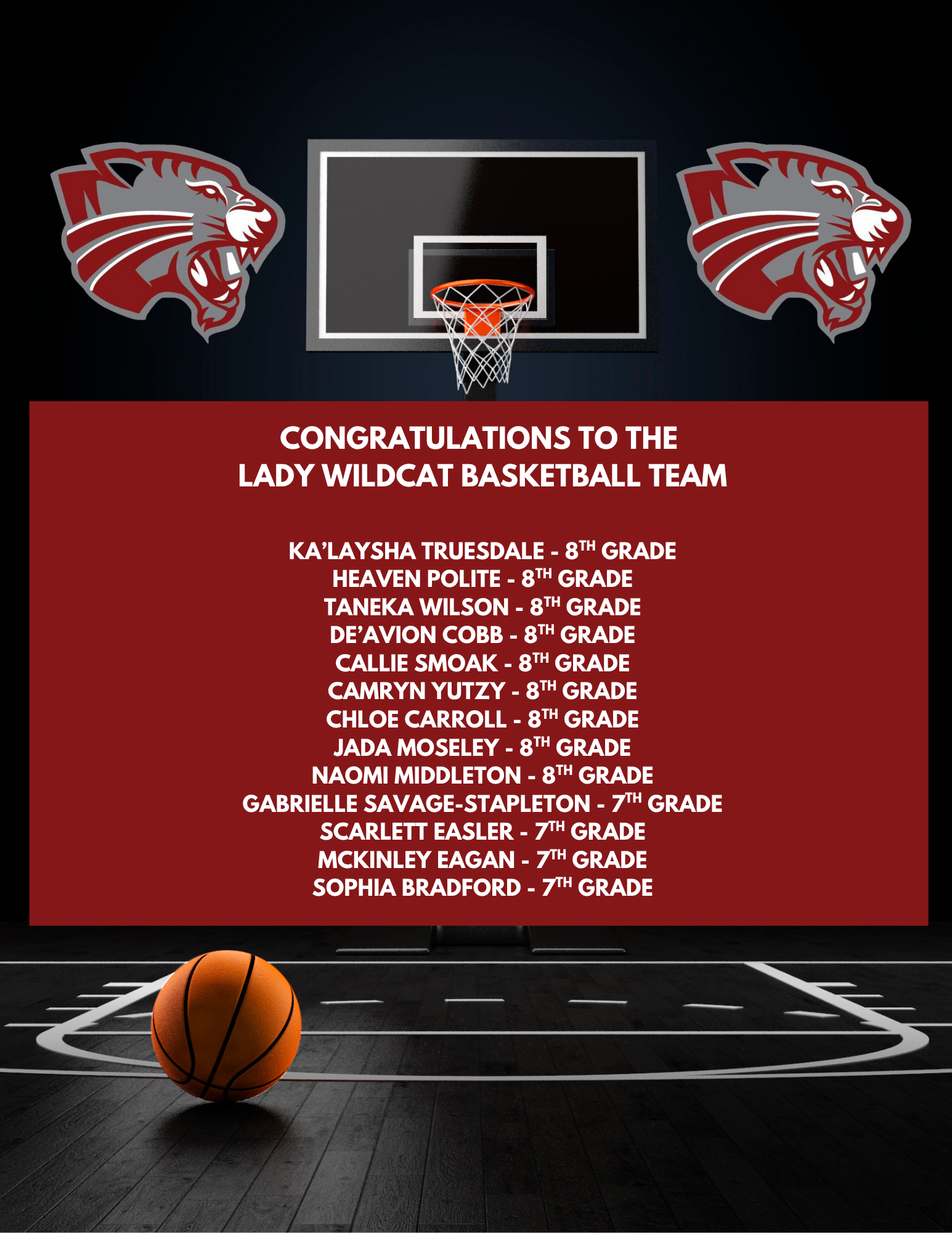 Girls Roster Announcement